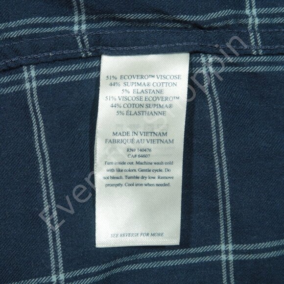 Faherty Shirt Mens XL Blue Flannel Featherweight All The Time Plaid Long Sleeve - Picture 5 of 6